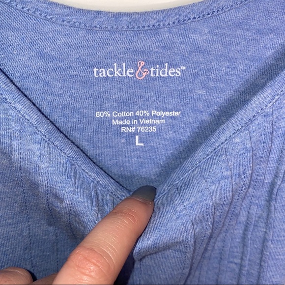 Tackle & Tides Blue Peplum Top - Picture 3 of 3